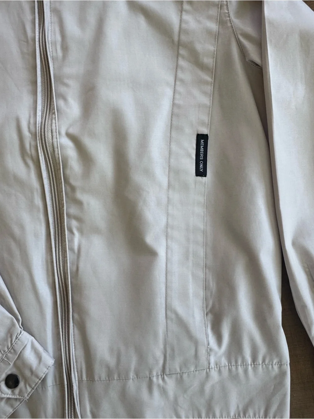 Vintage 80s Members Only khaki beige Harrington Bomber Jacket